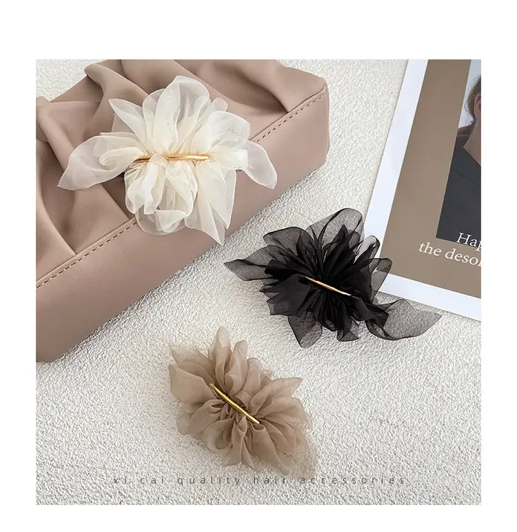 Elegant White Chiffon Hairpin for Women — feature 5