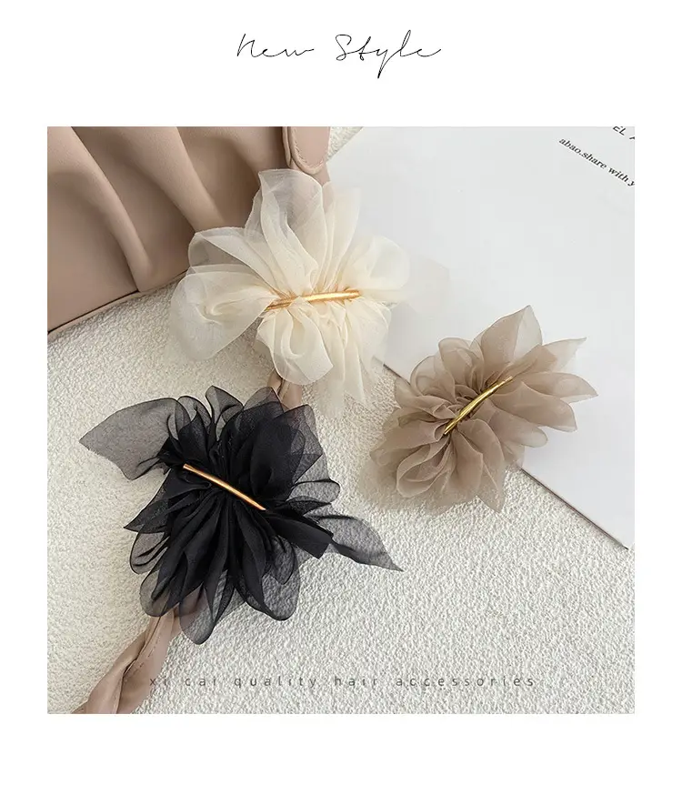 Elegant White Chiffon Hairpin for Women — feature 6