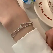 Silver Double Layer Zircon Bracelet for Women — feature 4