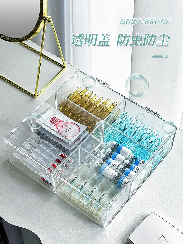 Transparent Makeup Organizer with Lid Dividers