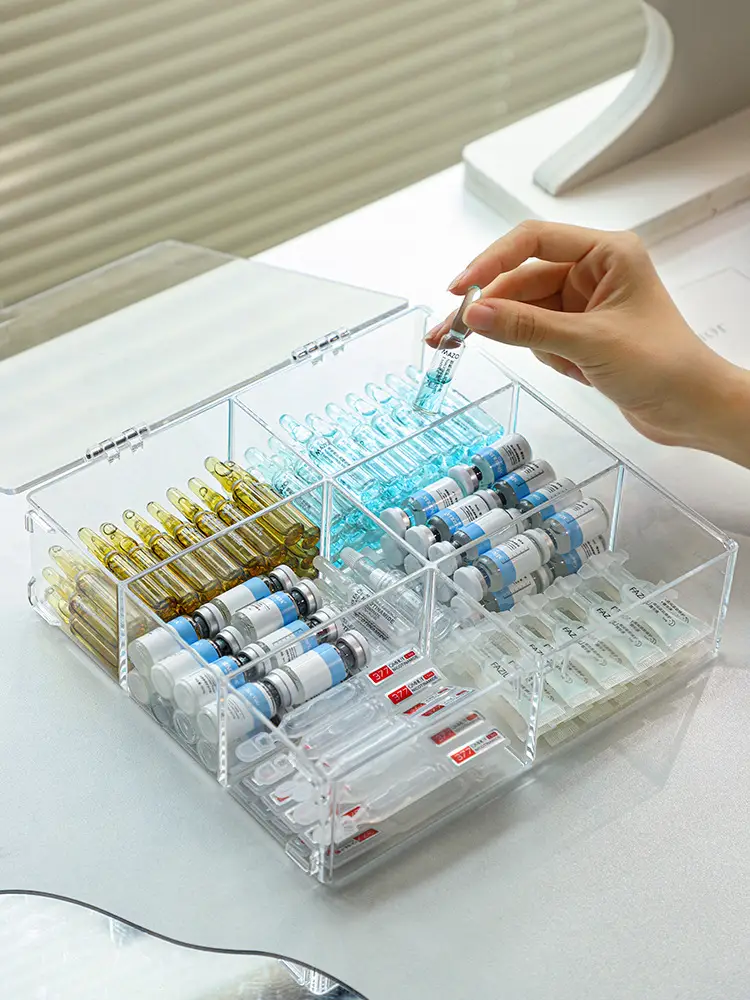 Transparent Makeup Organizer with Lid Dividers