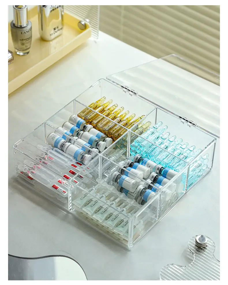 Transparent Makeup Organizer with Lid Dividers — feature 10