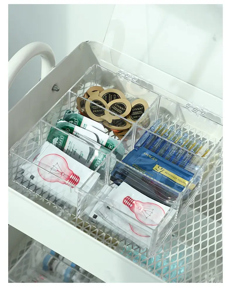 Transparent Makeup Organizer with Lid Dividers — feature 11