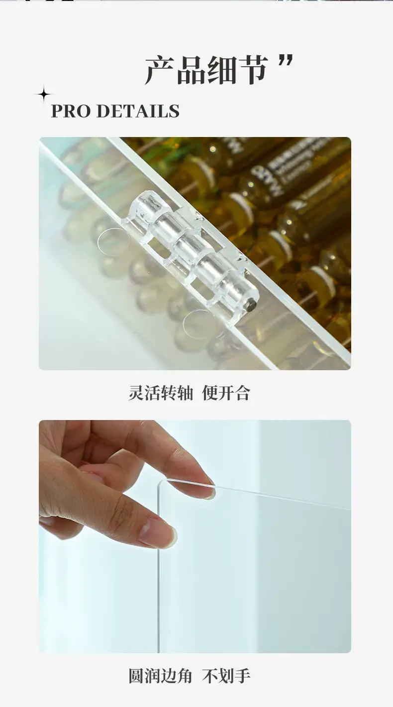 Transparent Makeup Organizer with Lid Dividers — feature 8