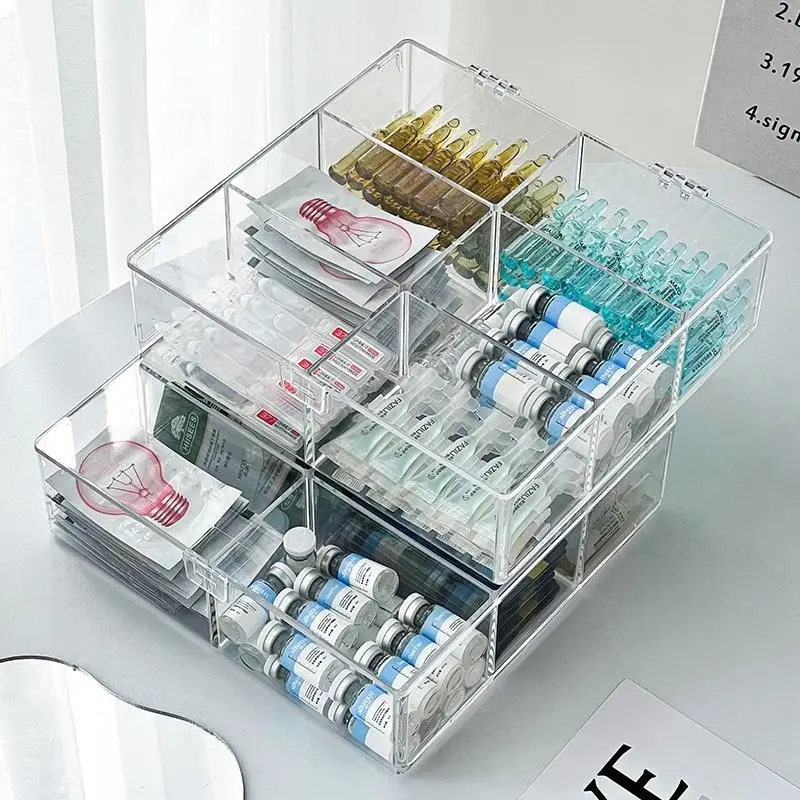 Transparent Makeup Organizer with Lid Dividers