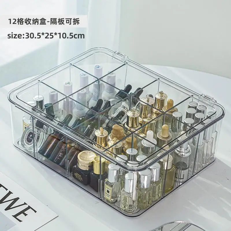 Transparent Makeup Organizer with Lid Dividers