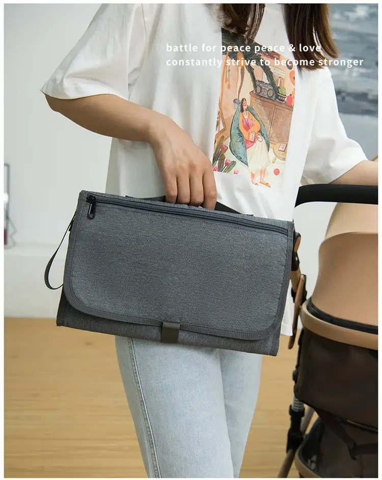 Portable Baby Diaper Bag Grey Foldable Multi-Purpose — feature 18