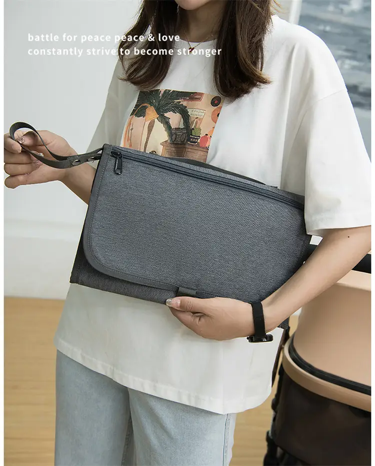 Portable Baby Diaper Bag Grey Foldable Multi-Purpose — feature 19
