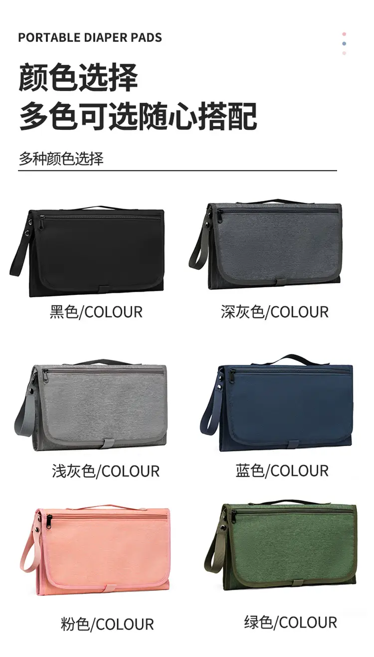 Portable Baby Diaper Bag Grey Foldable Multi-Purpose — feature 4