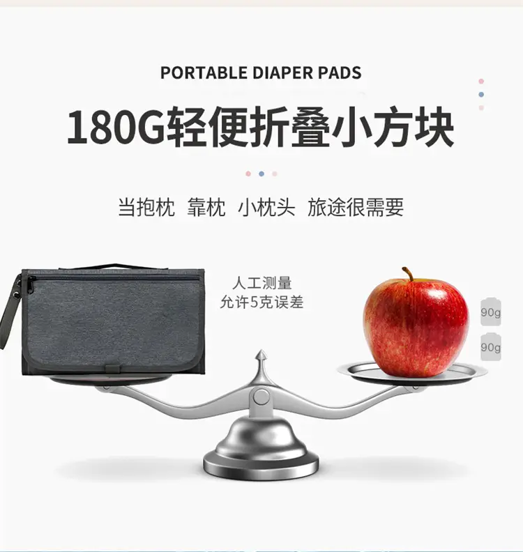Portable Baby Diaper Bag Grey Foldable Multi-Purpose — feature 7