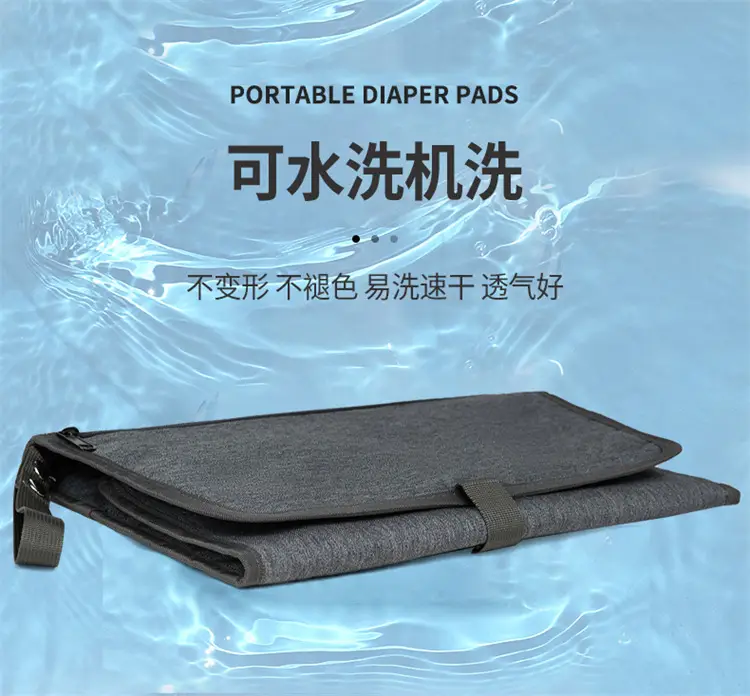 Portable Baby Diaper Bag Grey Foldable Multi-Purpose — feature 8