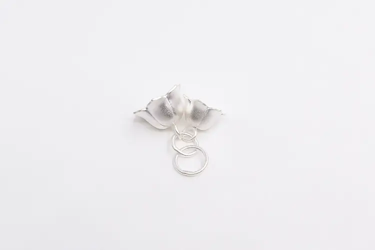 S925 Sterling Silver Zhou Family Same-style Scrub Blink Orchid Pendant - Image 2