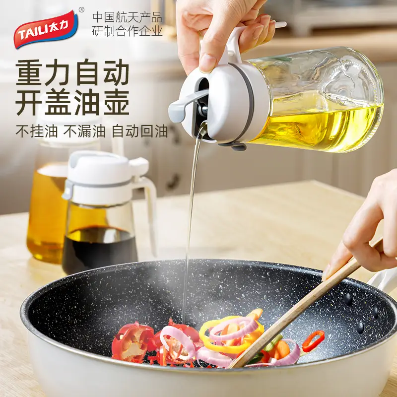 Taili Glass Oil Pot 350ml Leak-proof Auto Open - Image 5