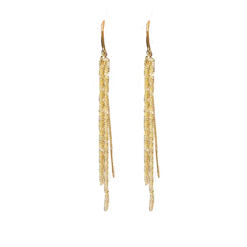 Sparkling Long Tassel Earrings for Women - Image 6