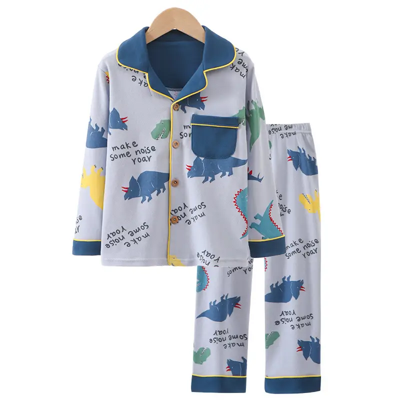 Children's Cotton Dinosaur Pajamas Large Set - Image 7