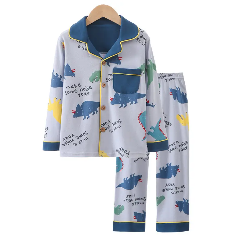 Children's Cotton Dinosaur Pajamas Large Set - Image 2