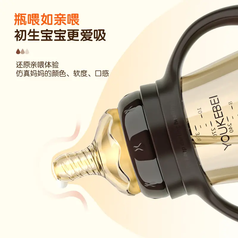 Baby bottle imitation breast milk newborn baby wide caliber PP bottle with handle baby straw bottle manufacturer wholesale - Image 4
