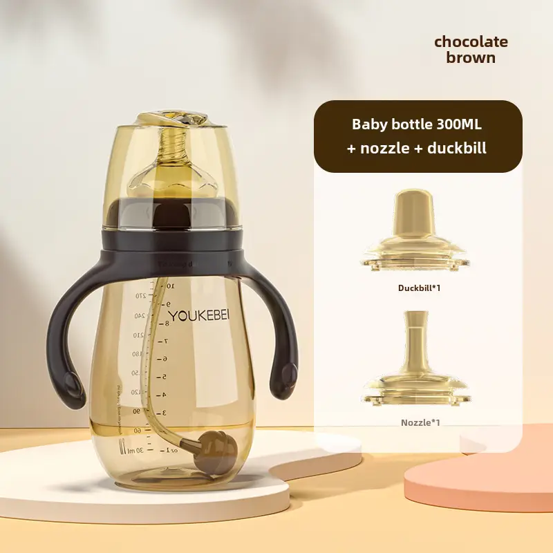 Baby bottle imitation breast milk newborn baby wide caliber PP bottle with handle baby straw bottle manufacturer wholesale - Image 2