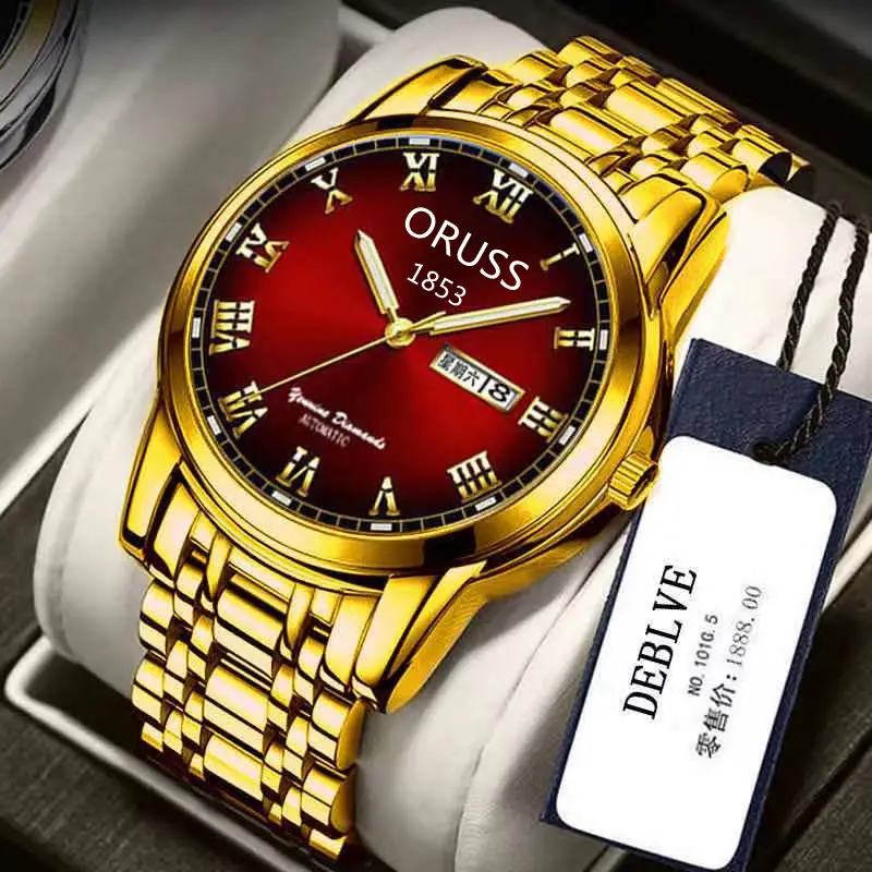 Orus Gold Watch for Men Waterproof Electronic Quartz - Image 18