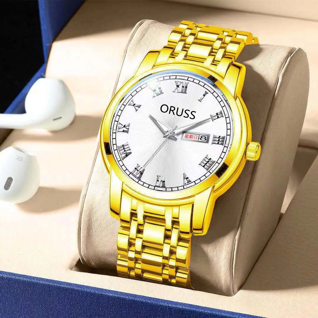 Orus Gold Watch for Men Waterproof Electronic Quartz - Image 10