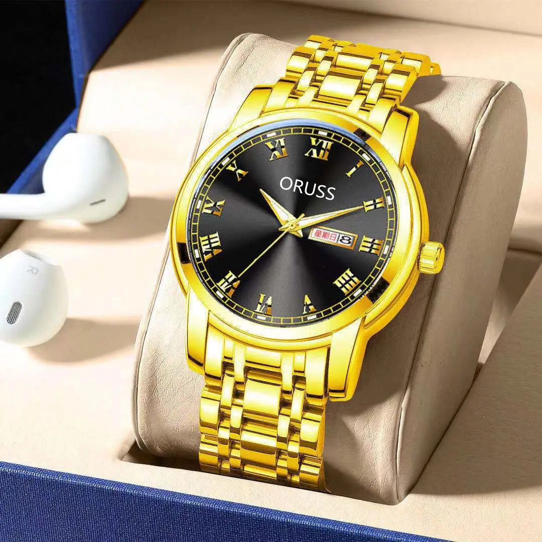 Orus Gold Watch for Men Waterproof Electronic Quartz - Image 11