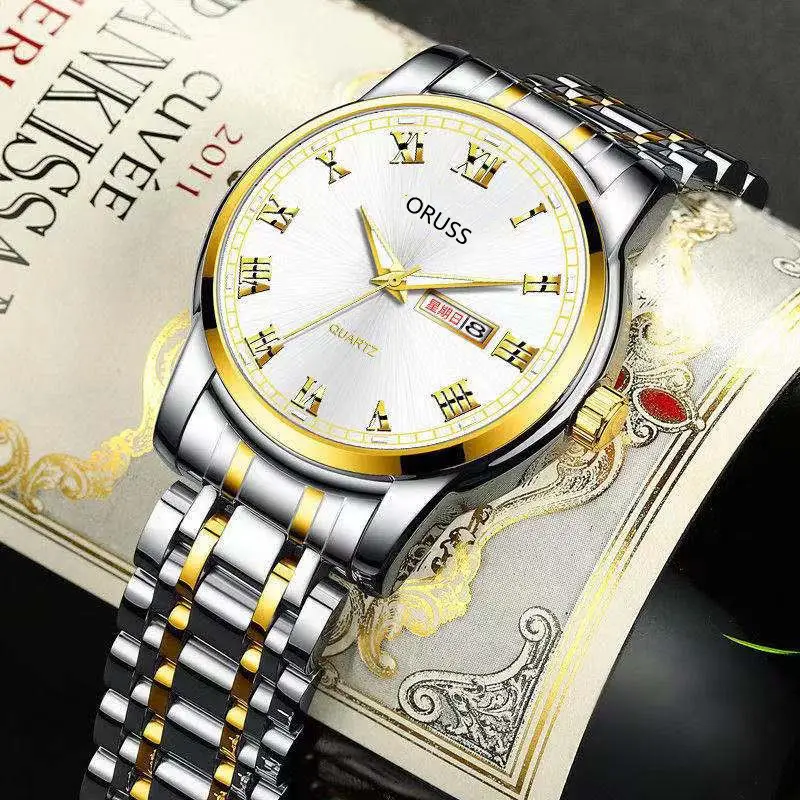 Orus Gold Watch for Men Waterproof Electronic Quartz - Image 5