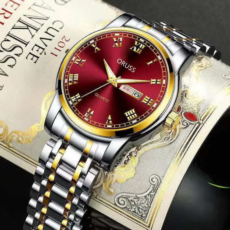 Orus Gold Watch for Men Waterproof Electronic Quartz - Image 7