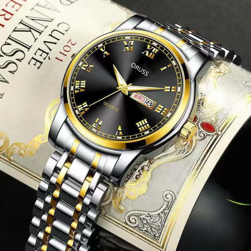 Orus Gold Watch for Men Waterproof Electronic Quartz - Image 8