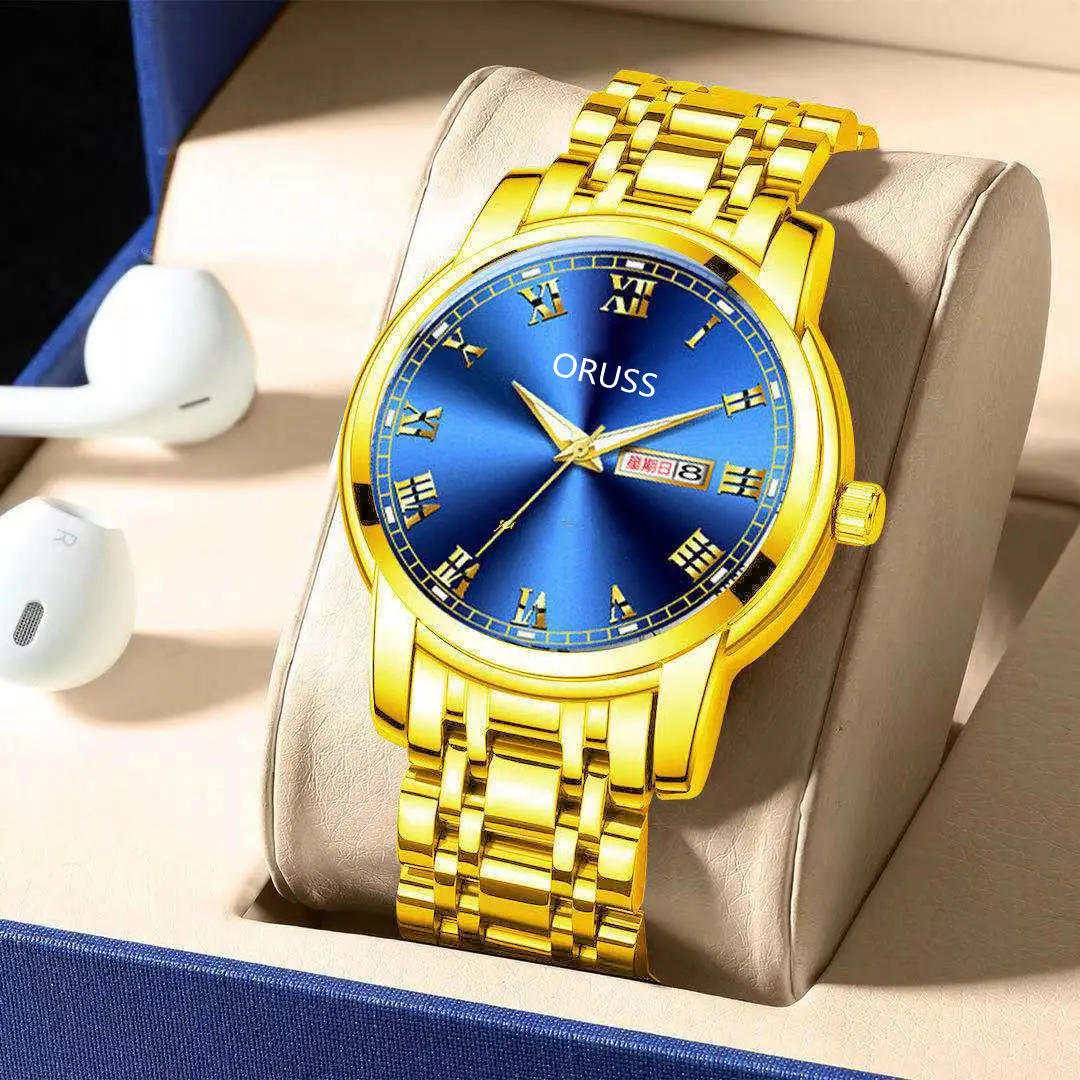 Orus Gold Watch for Men Waterproof Electronic Quartz - Image 9