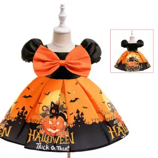 Pumpkin Witch Dress for Girls Halloween Cosplay Dress Orange Black — feature 4