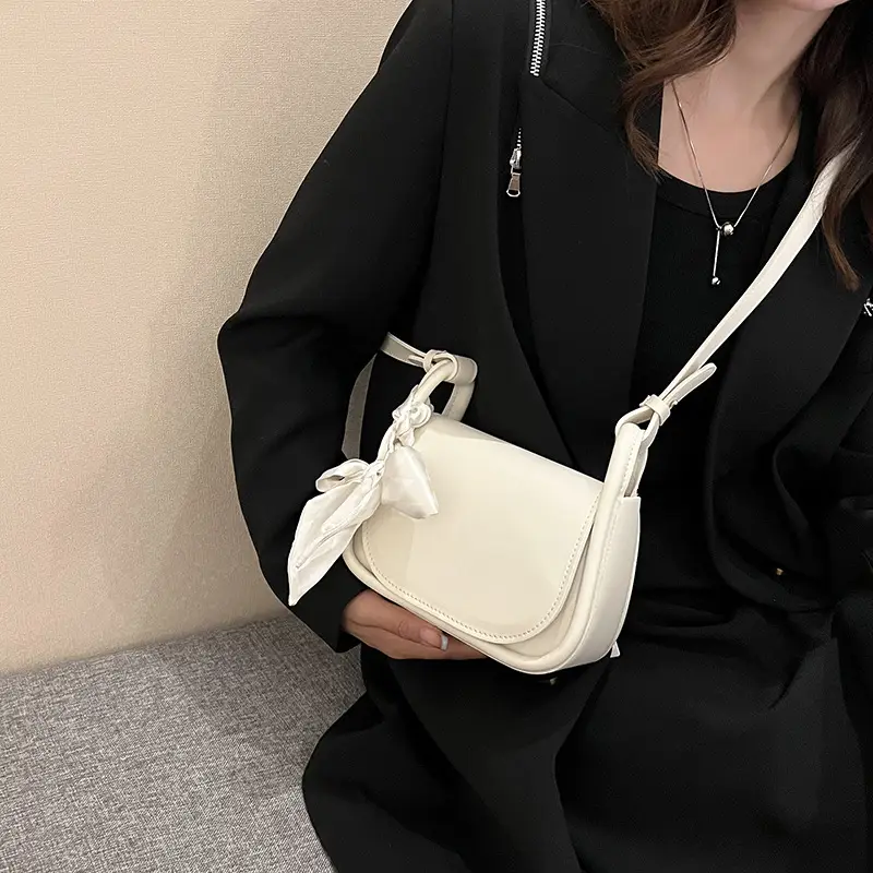 Women's Green Silk Crossbody Bag with Bow