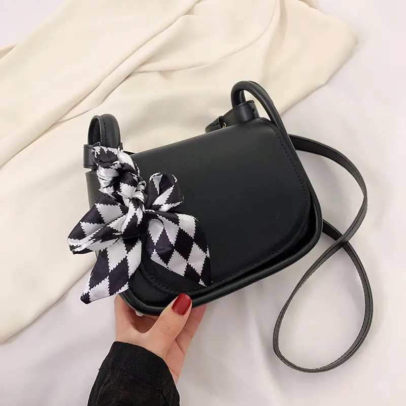 Women's Green Silk Crossbody Bag with Bow
