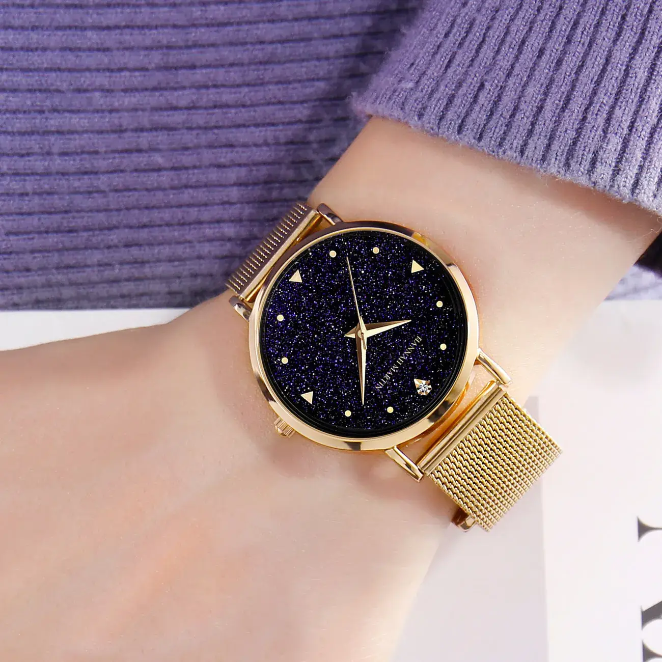 Women's Diamond-Studded Japanese Movement Watch - Image 5