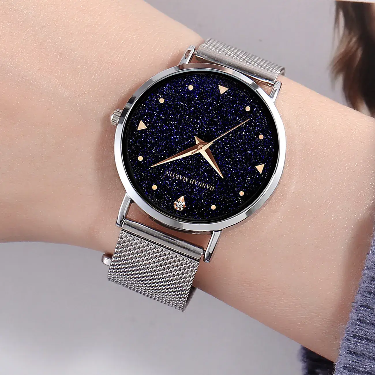 Women's Diamond-Studded Japanese Movement Watch - Image 7