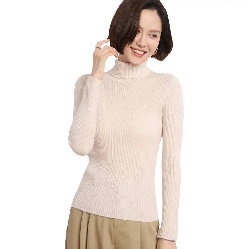 Women's 2025 Winter Knitted Turtleneck Sweater Blue - Image 20
