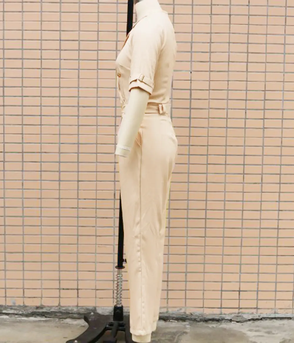Women's Cream Slim Fit Collar Pajama Set — feature 21