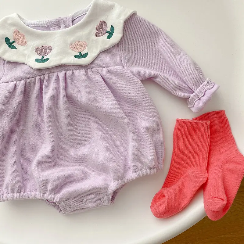 Baby Flower Wrap Fart Clothing 0-2Yr Purple - Image 3