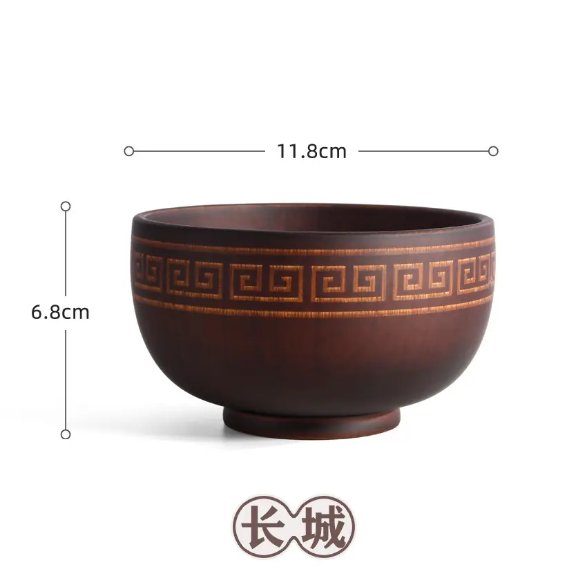 Ethnic Carved Wooden Bowl Set for Tableware - Image 3