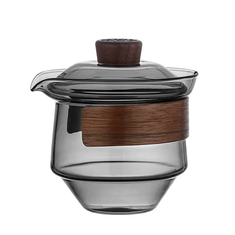 Glass Tea Bowl with Lid Anti-Scalding Three-Talent Set - Image 8