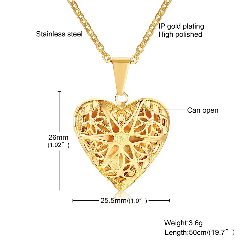 Gold Heart-Shaped Photo Necklace for Women - Image 5