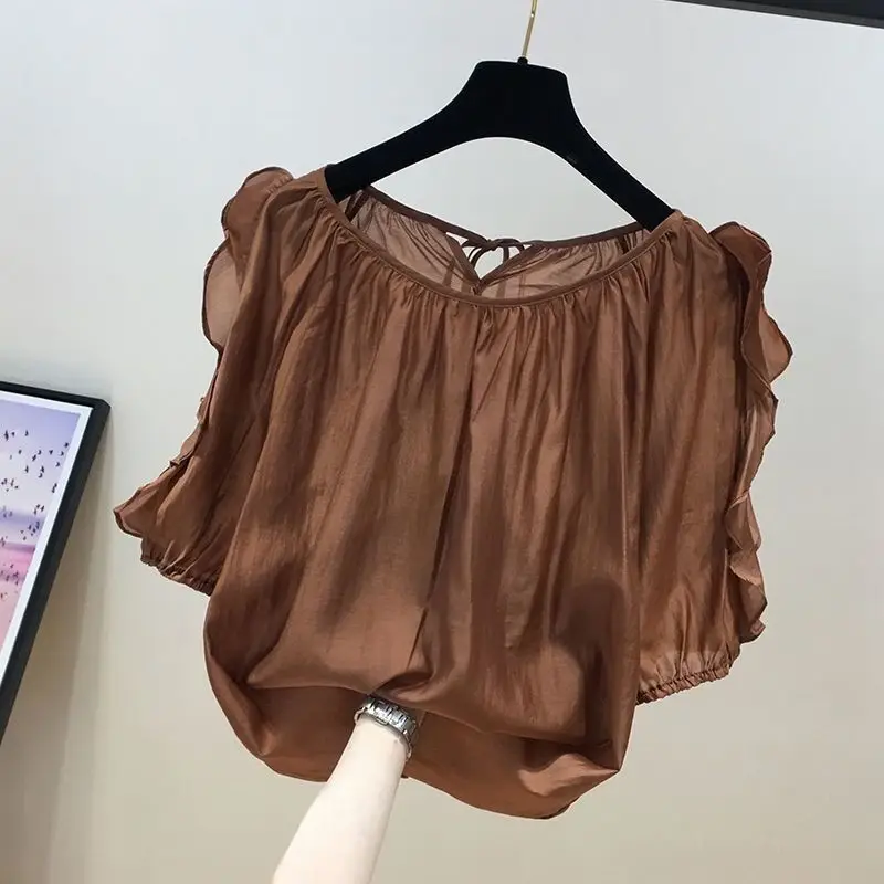 Green Chiffon T-Shirt for Women Summer Wear