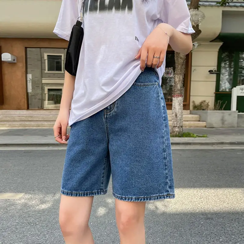 Women Retro Denim High Waist Shorts 2022 - Image 14