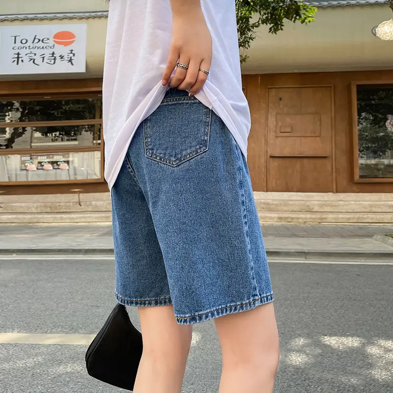 Women Retro Denim High Waist Shorts 2022 - Image 15