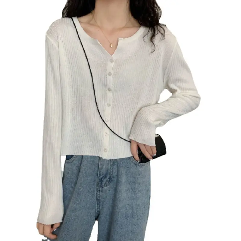 Women's Green Ice Silk Knitted Cardigan Jacket - Image 6