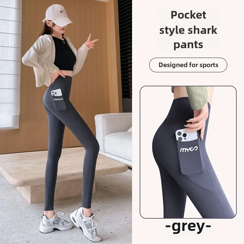 Spring & Autumn Barbie Pants Shark Pants Slim Yoga Black Tights - Image 4