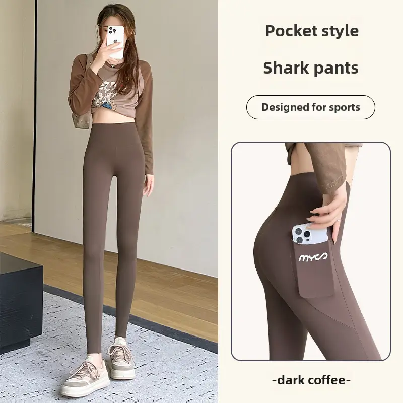 Spring & Autumn Barbie Pants Shark Pants Slim Yoga Black Tights - Image 9