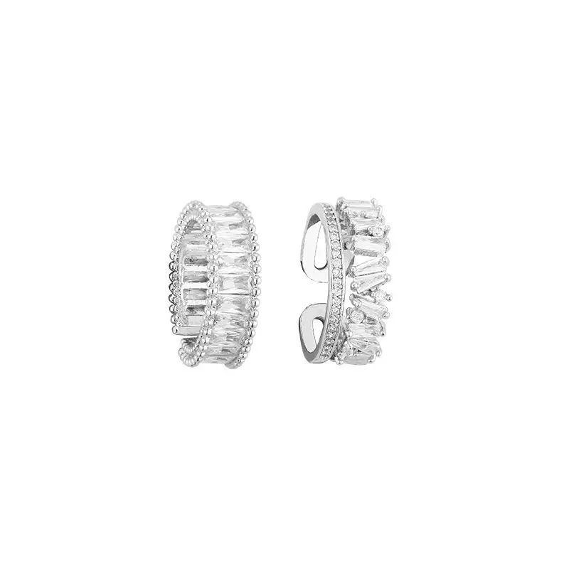 Silver Rhinestone Adjustable Ring for Women - Image 7