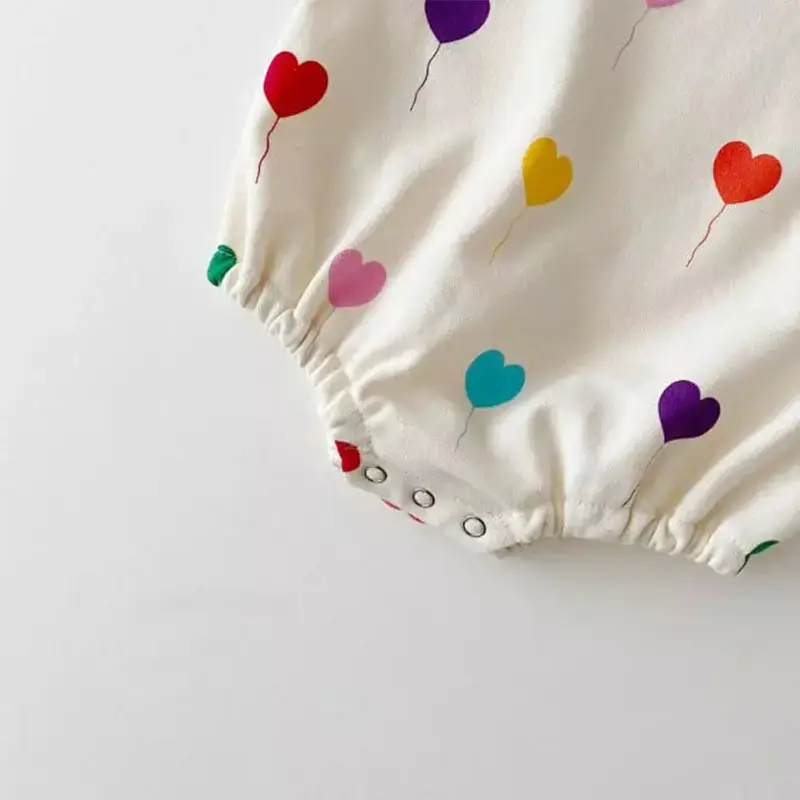 Baby Heart Print Long Sleeve Suit for Girls