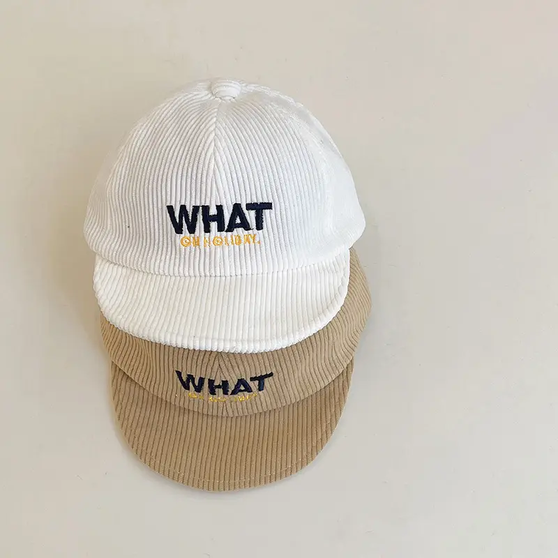Brown Korean Style Baby Cap with Letter Embroidery - Image 4