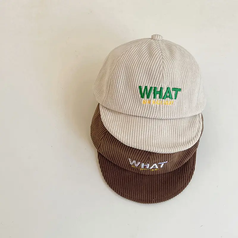 Brown Korean Style Baby Cap with Letter Embroidery - Image 5